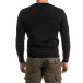 Мъжки фин черен пуловер с връзки it301020-12 3
