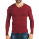 Мъжки червен пуловер изчистен модел it301017-59 2