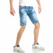 Slim fit мъжки къси дънки в синьо с цветни пръски it040518-77 4