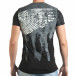 Мъжка черна тениска с як принт и странични ципове tsf140416-5 3