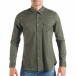 Мъжка риза с пагони във военно зелено it050618-8 2