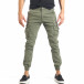 Мъжки зелен карго панталон на малки черни детайли it290118-30 2