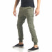 Мъжки зелен карго панталон с малки детайли по плата it290118-26 3