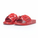Дамски червени чехли с релефни цветя it230418-20 3