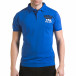 Мъжка синя тениска с яка с релефен надпис Super FRK il170216-21 2