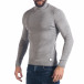 Мъжки сив пуловер тип поло с релефни части it041217-26 4