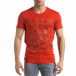 Червена мъжка тениска гумирани печати tr110320-8 2