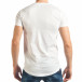 Мъжка бяла тениска с релефен череп на джоба tsf020218-4 3