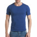 Мъжка синя тениска с обло деколте it030217-9 2
