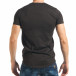 Мъжка черна тениска с релефен череп на джоба tsf020218-5 3