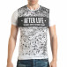 Мъжка бяла тениска с гъзарски надпис отпред il140416-17 2