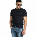 Мъжка черна тениска с декорирано бие tr150521-7 2