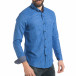 Мъжка синя карирана риза от лека материя tsf220218-2 3