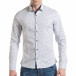Мъжка бяла риза с вертикален принт tsf070217-8 2