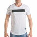 Мъжка бяла тениска с гумиран надпис SAW tsf290318-32 2