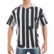 Мъжка черно-бяла тениска със свободна кройка  tsf250518-4 2