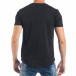 Черна мъжка тениска с флорален надпис и капси tsf250518-2 3