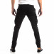 Мъжки карго панталон в черно с кожени детайли it250918-9 4
