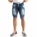 Мъжки къси дънки Slim-fit в синьо с прокъсвания it150419-9 2