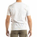 Бяла мъжка тениска с пръски боя it150419-88 3
