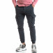 Сив мъжки карго панталон с ластични маншети it170819-19 3