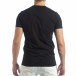 Мъжка черна тениска с кант и бродерия it040219-116 4