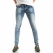 Мъжки Washed Slim Jeans в синьо it210319-14 2