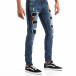 Мъжки сини Slim Jeans с апликации и кръпки it260918-1 4
