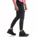 Мъжки черен карго панталон с маншети трико it170819-10 2