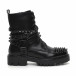 Рокерски дамски черни боти полирана кожа it260919-891 2