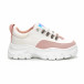 Ултрамодерни дамски маратонки в бяло и розово it240419-43 2
