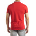 Червена мъжка тениска с принт на яката it150419-98 3