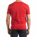 Червена мъжка тениска сребрист принт it150419-91 3
