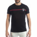 Мъжка черна тениска с кант и бродерия it040219-116 3