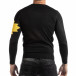 Черен мъжки пуловер с бели и жълти шарки it261018-95 4