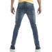 Сини мъжки Washed Jeans с кръпки it040219-10 3