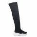 Дамски черни високи ботуши тип чорап it281019-13 2