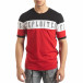 Мъжка тениска в черни и червени блокове it150419-74 2