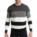 Мъжки пуловер с плетки в черно и бяло it261018-111 2