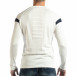 Лек мъжки бял пуловер в рокерски стил it261018-100 3