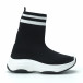 Черни дамски маратонки тип чорап с ленти it250119-61 3