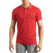 Червена мъжка тениска с принт на яката it150419-98 2