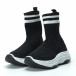 Черни дамски маратонки тип чорап с ленти it250119-61 4