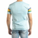 Мъжка синя тениска с цветни райета it150419-54 3