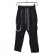 Черен ленен панталон с ластик it120422-14 2