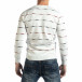 Бял мъжки пуловер с цветни райета it261018-97 3