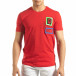 Червена мъжка тениска с гумени рамки it150419-70 3