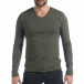 Мъжка блуза V-neck в милитъри зелено it040219-84 2