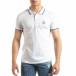 Бяла мъжка тениска пике с лого it150419-60 2