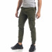 Зелен мъжки карго панталон с ципове на крачолите it071119-27 3